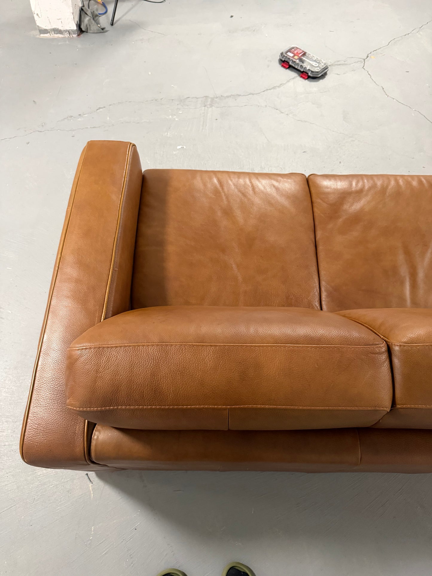 Natuzzi edition Leather Sofa bed tan
