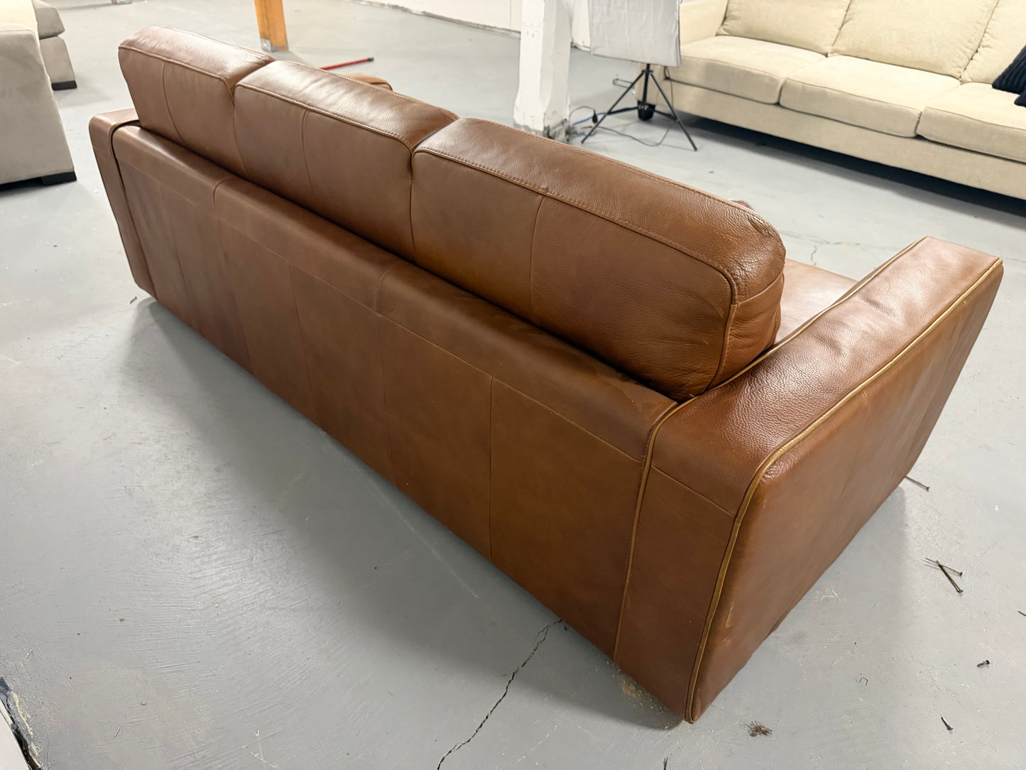 Natuzzi edition Leather Sofa bed tan