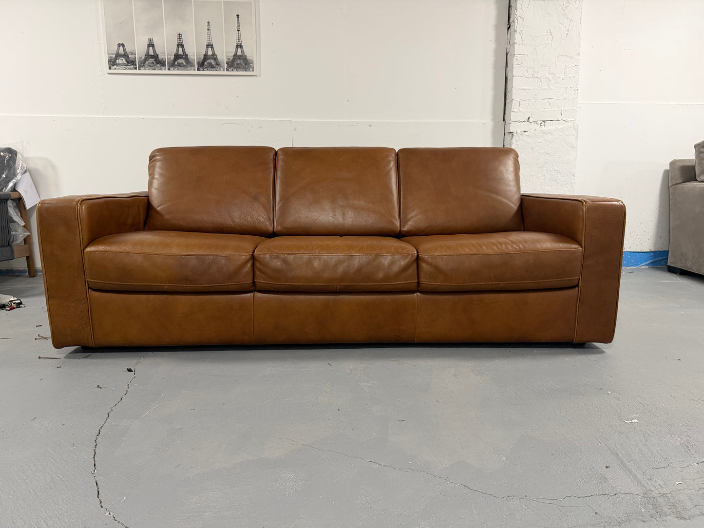 Natuzzi edition Leather Sofa bed tan