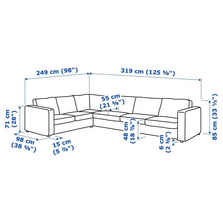 FINNALA
Sectional, 5-seat corner black