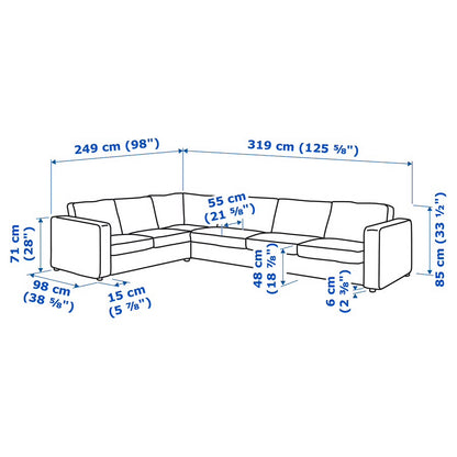 FINNALA
Sectional, 5-seat corner black