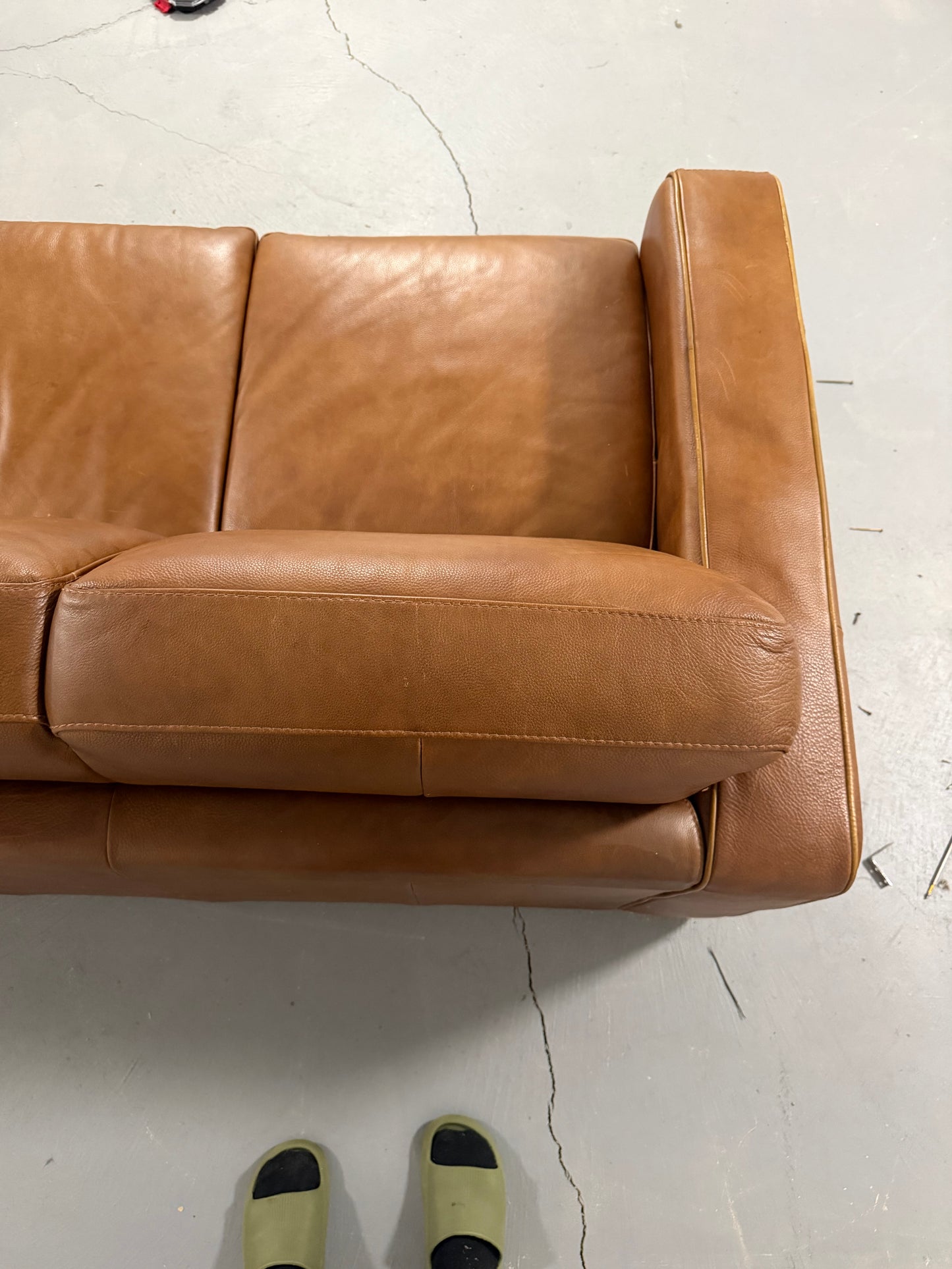 Natuzzi edition Leather Sofa bed tan