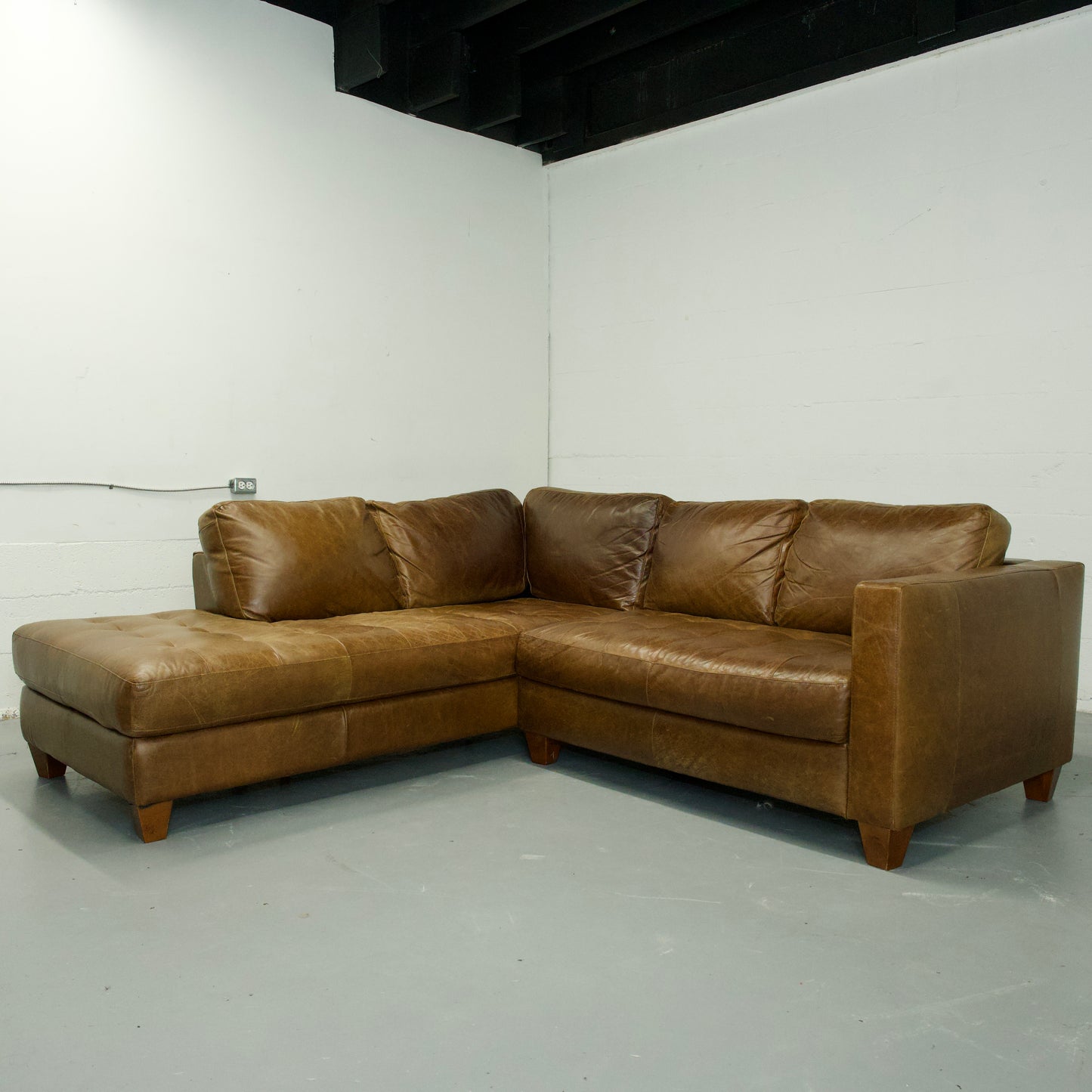 Natuzzi Distressed Leather Sectional