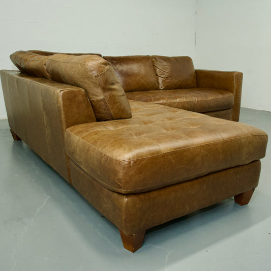 Natuzzi Distressed Leather Sectional