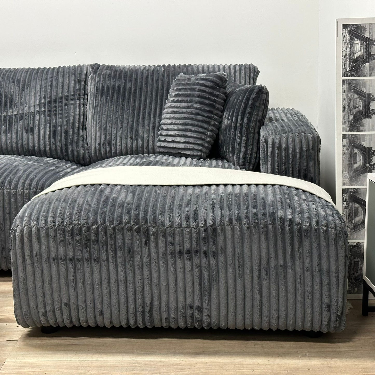 Casa Bella Sectional Thick Corduroy Fabric