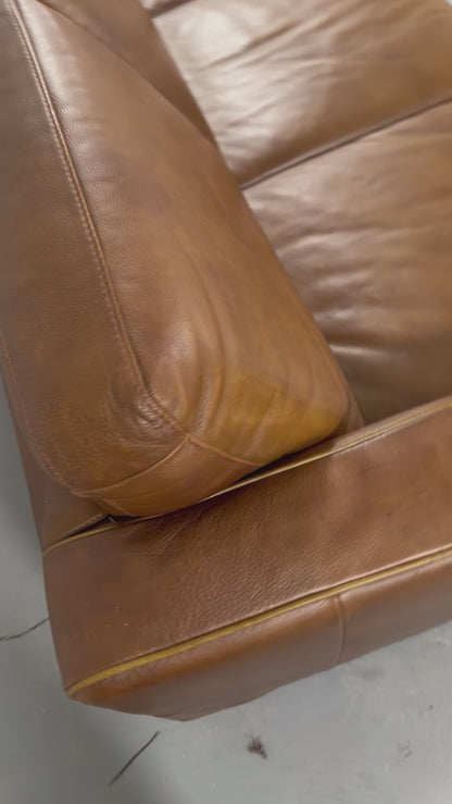 Natuzzi edition Leather Sofa bed tan
